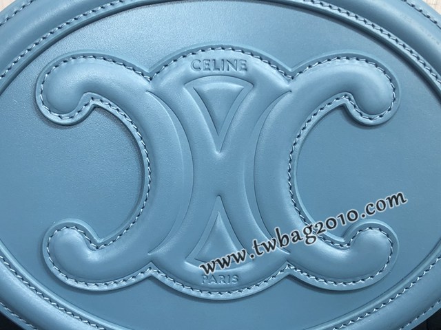 Celine專櫃2023新款經典凱旋門Logo大月餅包斜挎女包 賽琳OVAL CUIR TRIOMPHE大光滑牛皮革橢圓形手袋 sldj2259